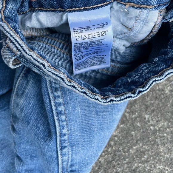 Old Navy Women 4 Jean High-Rise Straight OG Loose Secret Smooth Pocket Blue Wash - Picture 5 of 8